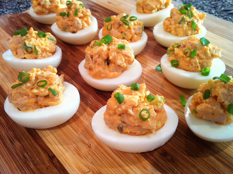 Buffalo Chicken Deviled Eggs Peace Love and Low Carb